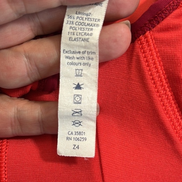 Lululemon Sweaty or Not Bra II Women's 2 Alarming Cranberry Coral Red Strappy - Picture 5 of 13